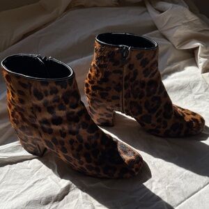 Zara Leopard Print Ankle Boots